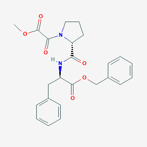 molecular formula C24H26N2O6 B140510 N-(1-(Methoxyoxoacetyl)-D-prolyl)-D-phenylalanine, phenylmethyl ester CAS No. 129988-00-7