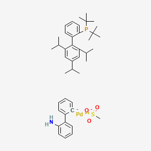 molecular formula C42H58NO3PPdS B14051146 Ditert-butyl-[2-[2,4,6-tri(propan-2-yl)phenyl]phenyl]phosphane;methanesulfonate;palladium(2+);2-phenylaniline 