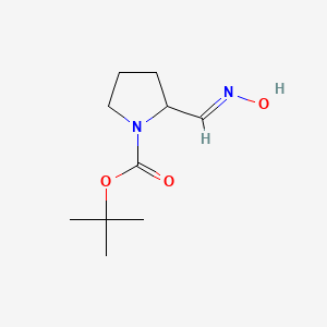 molecular formula C10H18N2O3 B14051175 Tert-butyl 2-((hydroxyimino)methyl)pyrrolidine-1-carboxylate 