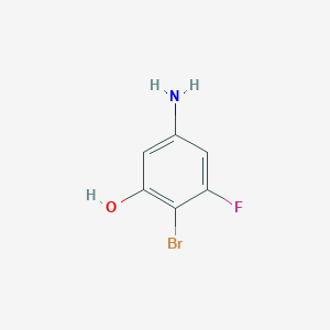 molecular formula C6H5BrFNO B1405128 4-Bromo-3-fluoro-5-hydroxyaniline CAS No. 1785451-03-7