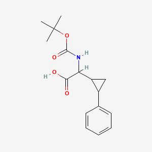 2-((Tert-butoxycarbonyl)amino)-2-(2-phenylcyclopropyl)acetic acid