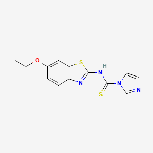 molecular formula C13H12N4OS2 B14051706 n-(6-Ethoxybenzo[d]thiazol-2-yl)-1h-imidazole-1-carbothioamide 