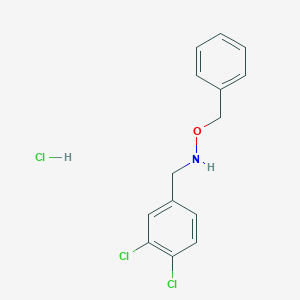 molecular formula C14H14Cl3NO B1405177 Benzenemethanamine, 3,4-dichloro-N-(phenylmethoxy)-, hydrochloride CAS No. 543730-63-8