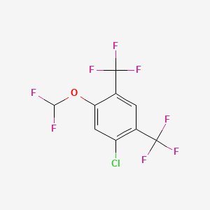 molecular formula C9H3ClF8O B14052022 1,5-Bis(trifluoromethyl)-2-chloro-4-(difluoromethoxy)benzene 
