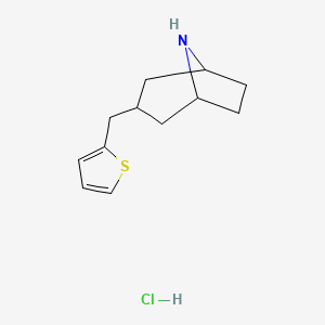 molecular formula C12H18ClNS B1405207 3-(Thiophen-2-ylmethyl)-8-azabicyclo[3.2.1]octane hydrochloride CAS No. 1824266-72-9