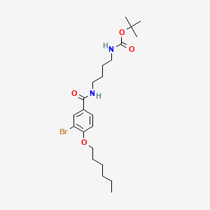 molecular formula C22H35BrN2O4 B14052078 Tert-butyl (4-(3-bromo-4-(hexyloxy)benzamido)butyl)carbamate 