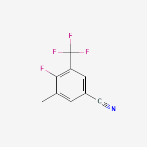 molecular formula C9H5F4N B1405217 4-Fluoro-3-methyl-5-(trifluoromethyl)benzonitrile CAS No. 1373920-92-3