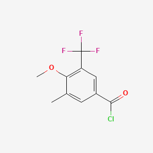 molecular formula C10H8ClF3O2 B1405228 4-Methoxy-3-methyl-5-(trifluoromethyl)benzoyl chloride CAS No. 1431329-64-4