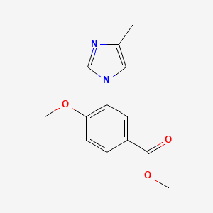 molecular formula C13H14N2O3 B14052374 methyl 4-methoxy-3-(4-methyl-1H-imidazol-1-yl)benzoate 