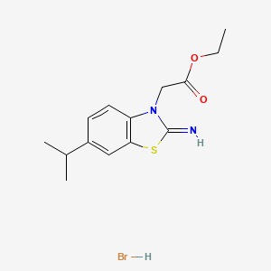 molecular formula C14H19BrN2O2S B1405245 ethyl 2-(2-imino-6-isopropylbenzo[d]thiazol-3(2H)-yl)acetate hydrobromide CAS No. 2034155-51-4