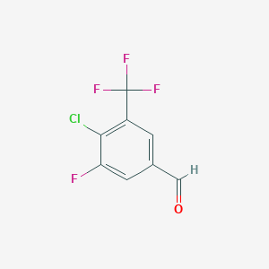 molecular formula C8H3ClF4O B1405250 4-Chloro-3-fluoro-5-(trifluoromethyl)benzaldehyde CAS No. 1431329-67-7