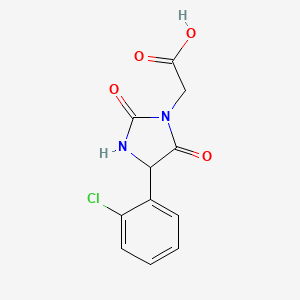 molecular formula C11H9ClN2O4 B14052536 2-(4-(2-Chlorophenyl)-2,5-dioxoimidazolidin-1-yl)acetic acid 