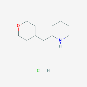molecular formula C11H22ClNO B1405270 2-((tetrahydro-2H-pyran-4-yl)methyl)piperidine hydrochloride CAS No. 1864058-25-2