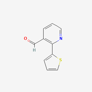 molecular formula C10H7NOS B1405272 2-(Thiophen-2-yl)nicotinaldehyde CAS No. 1367964-06-4