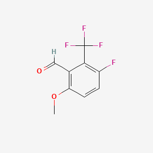 B1405273 3-Fluoro-6-methoxy-2-(trifluoromethyl)benzaldehyde CAS No. 1373921-01-7
