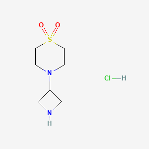 molecular formula C7H15ClN2O2S B1405274 4-(Azetidin-3-yl)thiomorpholine 1,1-dioxide hydrochloride CAS No. 1451390-46-7