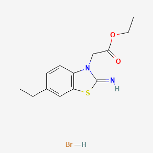 molecular formula C13H17BrN2O2S B1405276 ethyl 2-(6-ethyl-2-iminobenzo[d]thiazol-3(2H)-yl)acetate hydrobromide CAS No. 2034156-92-6