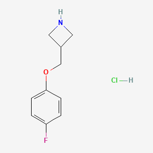 molecular formula C10H13ClFNO B1405281 3-[(4-Fluorophenoxy)methyl]azetidine hydrochloride CAS No. 1864057-70-4