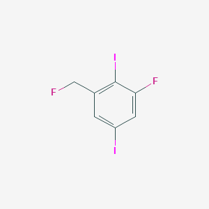 molecular formula C7H4F2I2 B14052860 1,4-Diiodo-2-fluoro-6-(fluoromethyl)benzene 