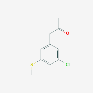 molecular formula C10H11ClOS B14052877 1-(3-Chloro-5-(methylthio)phenyl)propan-2-one 