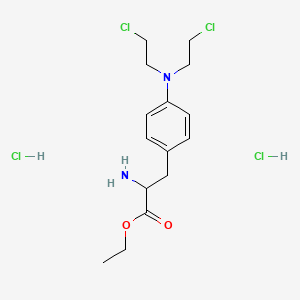 molecular formula C15H24Cl4N2O2 B1405288 Ethyl 2-amino-3-{4-[bis(2-chloroethyl)amino]phenyl}propanoate dihydrochloride CAS No. 1706532-39-9