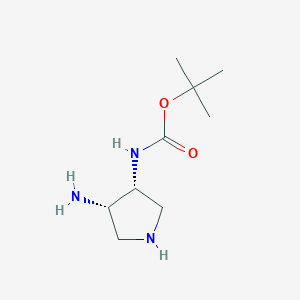 molecular formula C9H19N3O2 B14052889 Cis-N-BOC-3,4-diaminopyrrolidine 