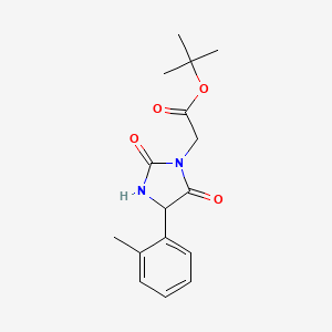 molecular formula C16H20N2O4 B14052921 tert-Butyl 2-(2,5-dioxo-4-(o-tolyl)imidazolidin-1-yl)acetate 