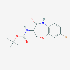 molecular formula C14H17BrN2O4 B14052936 tert-Butyl (S)-(8-bromo-4-oxo-2,3,4,5-tetrahydrobenzo[b][1,4]oxazepin-3-yl)carbamate 
