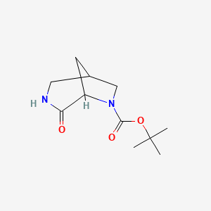 molecular formula C11H18N2O3 B1405297 Tert-butyl 4-oxo-3,6-diazabicyclo[3.2.1]octane-6-carboxylate CAS No. 1432896-55-3