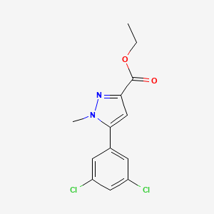 molecular formula C13H12Cl2N2O2 B1405302 5-(3,5-二氯苯基)-1-甲基-1H-吡唑-3-甲酸乙酯 CAS No. 1565827-84-0