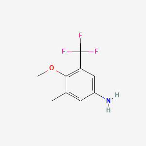 molecular formula C9H10F3NO B1405316 4-Methoxy-3-methyl-5-(trifluoromethyl)aniline CAS No. 1431329-84-8