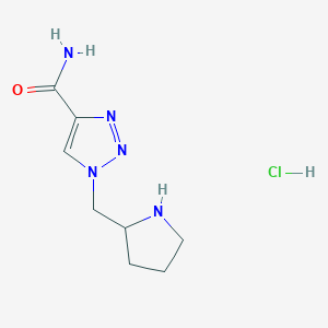 1-(Pyrrolidin-2-ylmethyl)-1H-1,2,3-triazole-4-carboxamide hydrochloride
