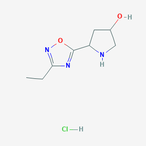 5-(3-Ethyl-1,2,4-oxadiazol-5-yl)pyrrolidin-3-ol hydrochloride