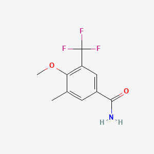 molecular formula C10H10F3NO2 B1405335 4-Methoxy-3-methyl-5-(trifluoromethyl)benzamide CAS No. 1431329-75-7
