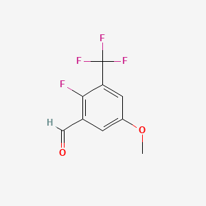 molecular formula C9H6F4O2 B1405341 2-Fluoro-5-methoxy-3-(trifluoromethyl)benzaldehyde CAS No. 1373920-67-2