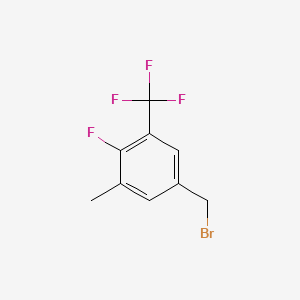 molecular formula C9H7BrF4 B1405348 5-(Bromomethyl)-2-fluoro-1-methyl-3-(trifluoromethyl)benzene CAS No. 1373921-09-5