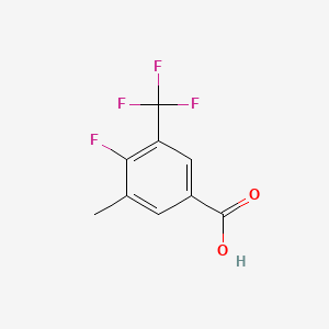 molecular formula C9H6F4O2 B1405350 4-Fluoro-3-methyl-5-(trifluoromethyl)benzoic acid CAS No. 1373920-63-8