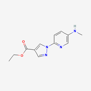 molecular formula C12H14N4O2 B1405354 Ethyl 1-(5-(methylamino)pyridin-2-yl)-1H-pyrazole-4-carboxylate CAS No. 1624261-04-6