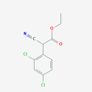 molecular formula C11H9Cl2NO2 B14053569 Ethyl 2,4-dichloro-I+/--cyanobenzeneacetate CAS No. 76562-14-6