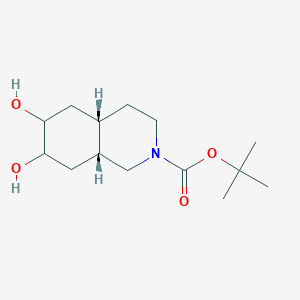 molecular formula C14H25NO4 B1405357 (4aS,8aR)-叔丁基6,7-二羟基八氢异喹啉-2(1H)-羧酸酯 CAS No. 1933786-51-6