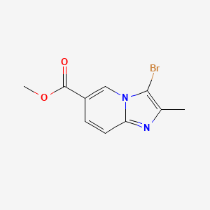 molecular formula C10H9BrN2O2 B14053625 Methyl 3-bromo-2-methylimidazo[1,2-a]pyridine-6-carboxylate 