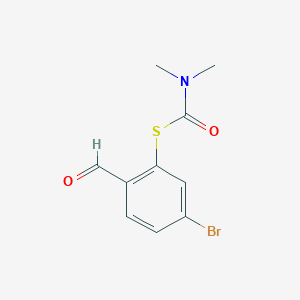 molecular formula C10H10BrNO2S B1405367 S-(5-Bromo-2-formylphenyl) dimethylcarbamothioate CAS No. 1624260-49-6