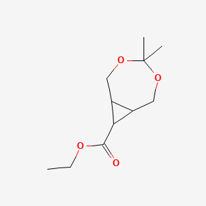 molecular formula C11H18O4 B1405373 Ethyl 4,4-dimethyl-3,5-dioxabicyclo[5.1.0]octane-8-carboxylate CAS No. 1624262-21-0