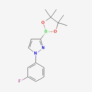 molecular formula C15H18BFN2O2 B1405374 1-(3-Fluorophenyl)-3-(4,4,5,5-tetramethyl-1,3,2-dioxaborolan-2-yl)-1H-pyrazole CAS No. 2223038-04-6