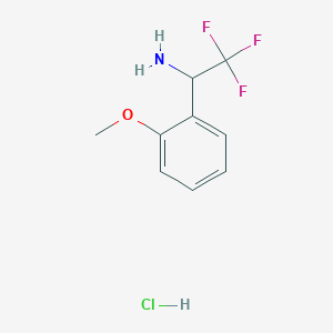 molecular formula C9H11ClF3NO B1405375 2,2,2-Trifluoro-1-(2-methoxyphenyl)ethanamine hydrochloride CAS No. 1228880-25-8