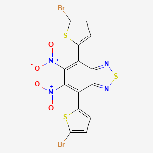 molecular formula C14H4Br2N4O4S3 B14053803 4,7-Bis(5-bromothiophen-2-yl)-5,6-dinitrobenzo[c][1,2,5]thiadiazole 
