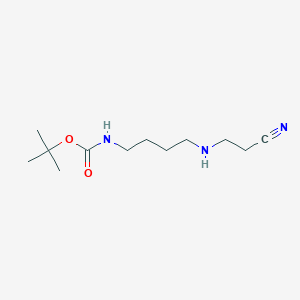 molecular formula C12H23N3O2 B14053868 tert-Butyl {4-[(2-cyanoethyl)amino]butyl}carbamate CAS No. 68076-40-4