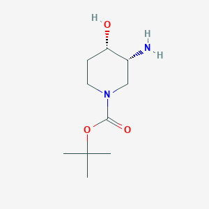 molecular formula C10H20N2O3 B1405400 tert-butyl (3R,4S)-3-amino-4-hydroxypiperidine-1-carboxylate CAS No. 1312798-50-7