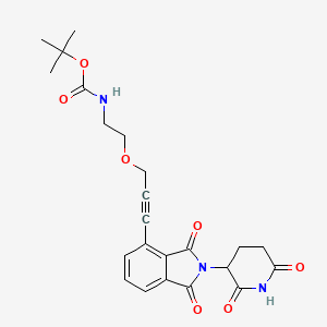 molecular formula C23H25N3O7 B14054024 tert-butyl N-[2-[3-[2-(2,6-dioxopiperidin-3-yl)-1,3-dioxoisoindol-4-yl]prop-2-ynoxy]ethyl]carbamate 