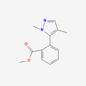 molecular formula C13H14N2O2 B14054081 Methyl 2-(1,4-dimethyl-1H-pyrazol-5-yl)benzoate 